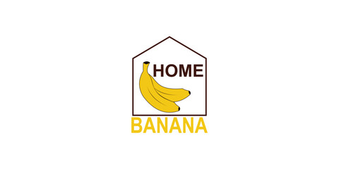 Simple and creative banana logo design premium vector