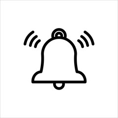 Bell icon vector, Alarm, handbell isolated on white background.