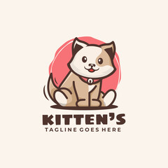 Mascot Cartoon Character Cat Logo Design Vector Illustration Template Idea