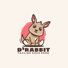 Obraz na płótnie Canvas Mascot Cartoon Character Rabbit Logo Design Vector Illustration Template Idea