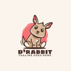 Mascot Cartoon Character Rabbit Logo Design Vector Illustration Template Idea