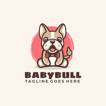 Mascot Cartoon Character Puppy Logo Design Vector Illustration Template Idea