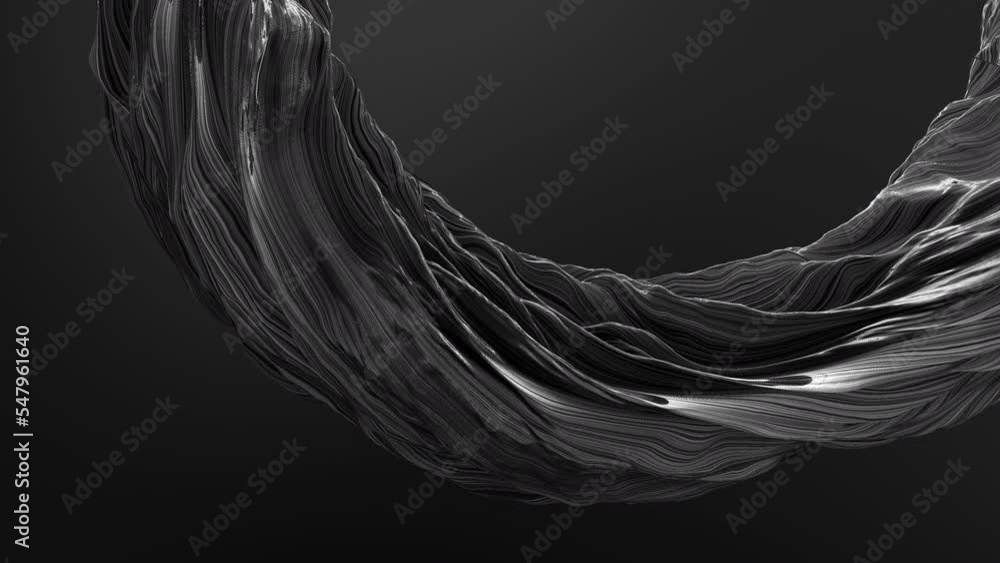 Poster seamless loop abstract background. line particles wave background 3d render. wavy backdrop. space su