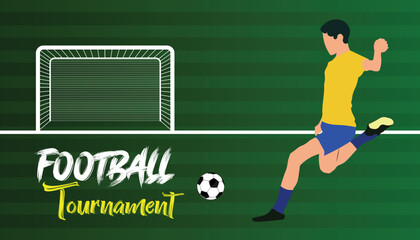 Tournament of soccer banner. Football tournament banner template.
