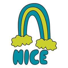 Rainbow Nice Sticker Pack Color 2D Illustration
