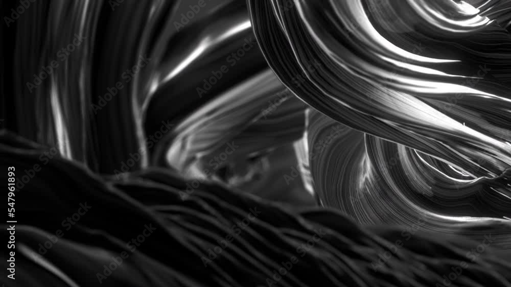 Poster seamless loop abstract background. line particles wave background 3d render. wavy backdrop. space su