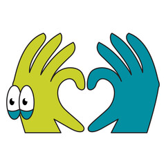 Obraz premium Love Sticker Pack Color 2D Illustration