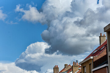 chimney and roof of Malo les Bains, Dunkirk, France - obrazy, fototapety, plakaty