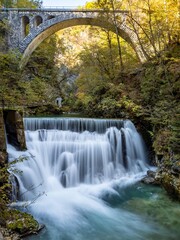 Waterfall in Vintgar gorge, Slovenia