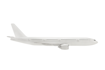 Side shot of a white airplane