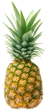 Single ripe pineapple isolated
