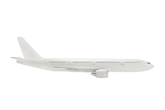 Side shot of a white airplane