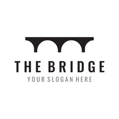 Minimalist and elegant creative bridge building logo with a modern concept. With vector illustration editing.