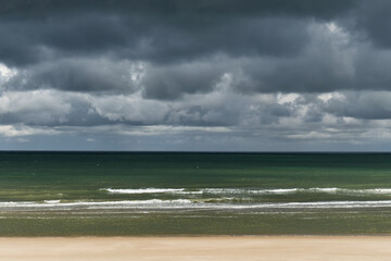storm clouds at Malo-Les-Bains beach in Dunkirk, france