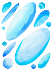 blue bubble white isolated abstract art spiritual space mind pattern watercolor painting illustration design therapy healing imagine inspiring background