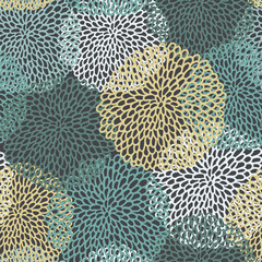 Abstract seamless flower pattern. Vector illustration in trendy colors.