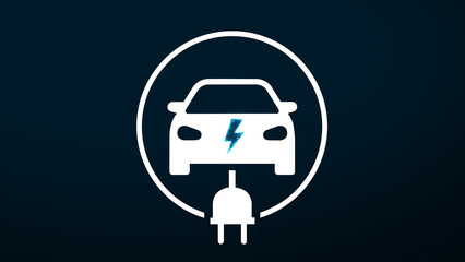 Obraz premium Electric car dashboard display. Electric Car Charging Indicating the Progress of the Charging, electric vehicle battery indicator showing an increasing battery charge