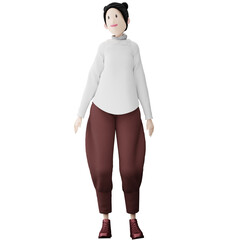 PNG 3d render of a girl standing idle