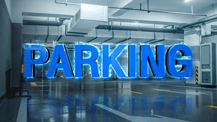 modern car park parking lot image background 3D animation 4K