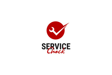 Service check wrench logo design vector template illlustration