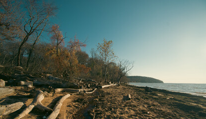 sunset over the Chesapeake Bay in the fall