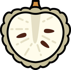 Custard apple cut Style style line colorful