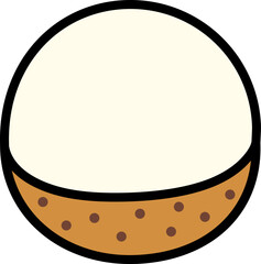 Longan half peeled Style style line colorful