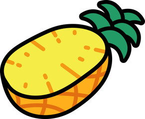 Pineapple half cut Style style line colorful