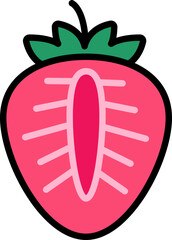 Strawberry cut Style style line colorful