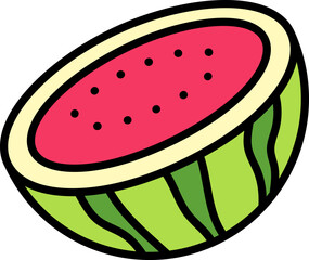 Watermelon half cut Style style line colorful