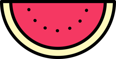 Watermelon sliced cut Style style line colorful