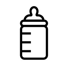 Simple baby bottle icon. Feeding bottle. Vector.