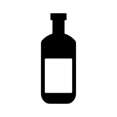 Beer bottle silhouette icon. Alcoholic beverage bottle. Vector.