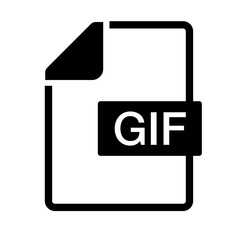 Simple GIF file icon. Extension. Vector.