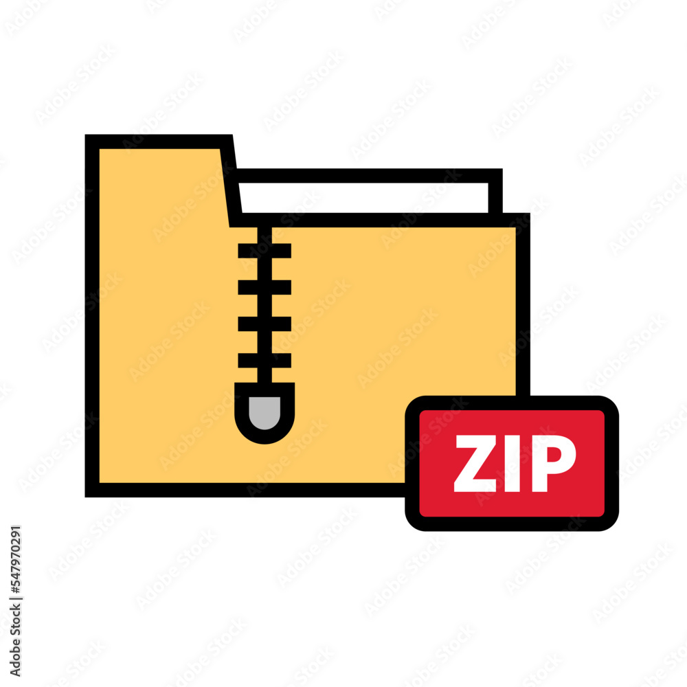 Poster zip folder icon. archive folder. vector.