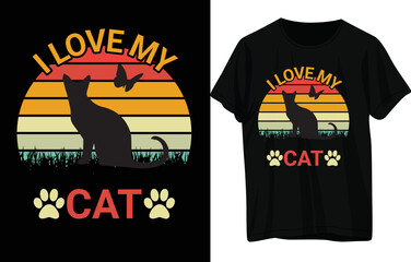 Cat t-shirt design.