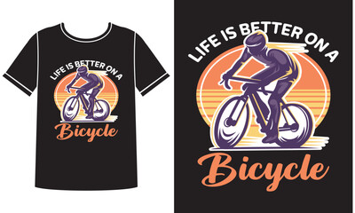 Better on a bicycle t shirt design concept