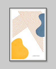 Geometric trendy abstract aesthetic minimalist hand drawn contemporary poster. Modern art ideal for wall decoration, interior poster design. Modern vector illustration.