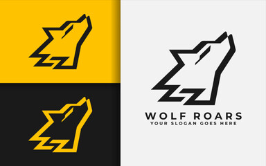 Creative Wolf Logo Design With Simple Minimalist Concept.