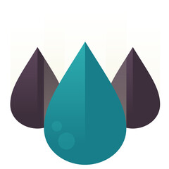 Water drops flat design style icon