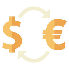 Currency exchange flat design style icon