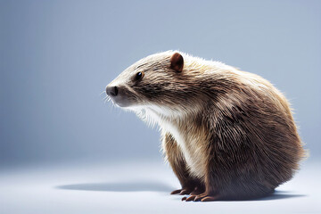 Picture of a beaver in studio as wildlife illustration - obrazy, fototapety, plakaty