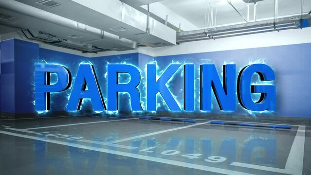 modern car park parking lot image background 3D animation 4K