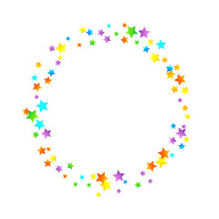 Rainbow Festive Confetti. Carnival Star Falling.