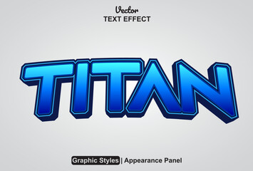 Titan text effect with graphic style and editable.