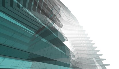 Fototapeta na wymiar Abstract architectural rendering 3d illustration