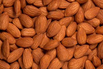 Almonds as background. Nut flat texture