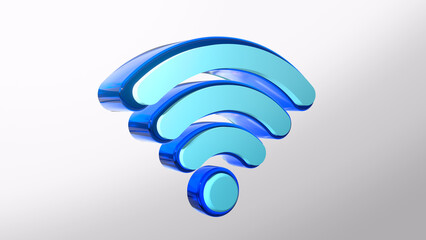Wifi icon elements effect. Wi-fi connection. Emoticon sign on white background with alpha channel 3d rendering
