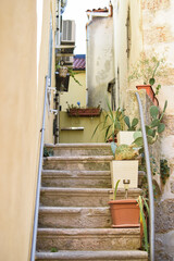 Stairs in the one of small Croatian towns.