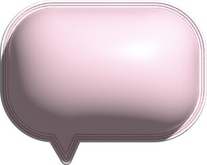 cute 3d pink and white speech bubble, text box, conversation bubble, message box decoration
